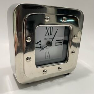 Zodax Mark Lane Silver Nickel Table Desk Clock 5.5” Mare Street London Battery